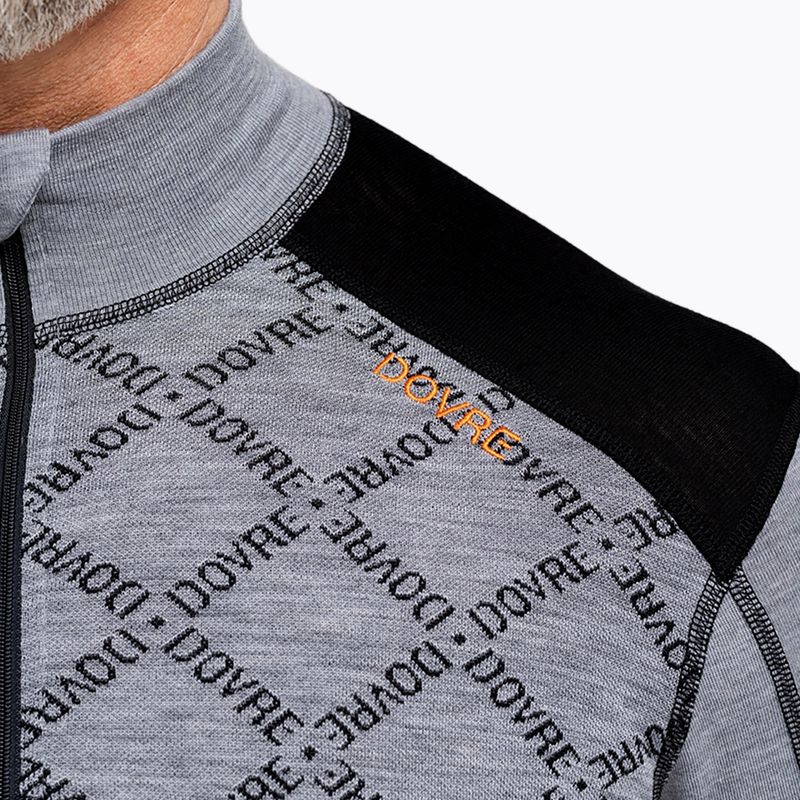 Bluză termoactivă pentru bărbați Dovre Half Zip Jacquard grey 4