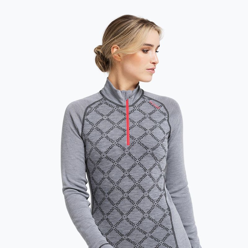 Bluză termoactivă pentru femei Dovre Half Zip Jacquard grey 2