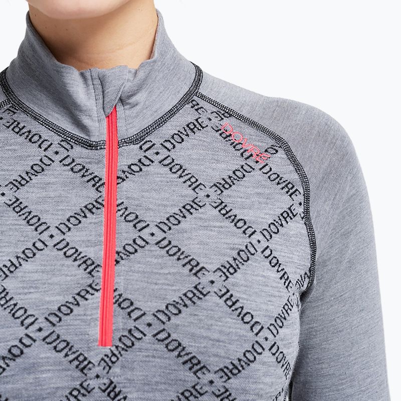 Bluză termoactivă pentru femei Dovre Half Zip Jacquard grey 3