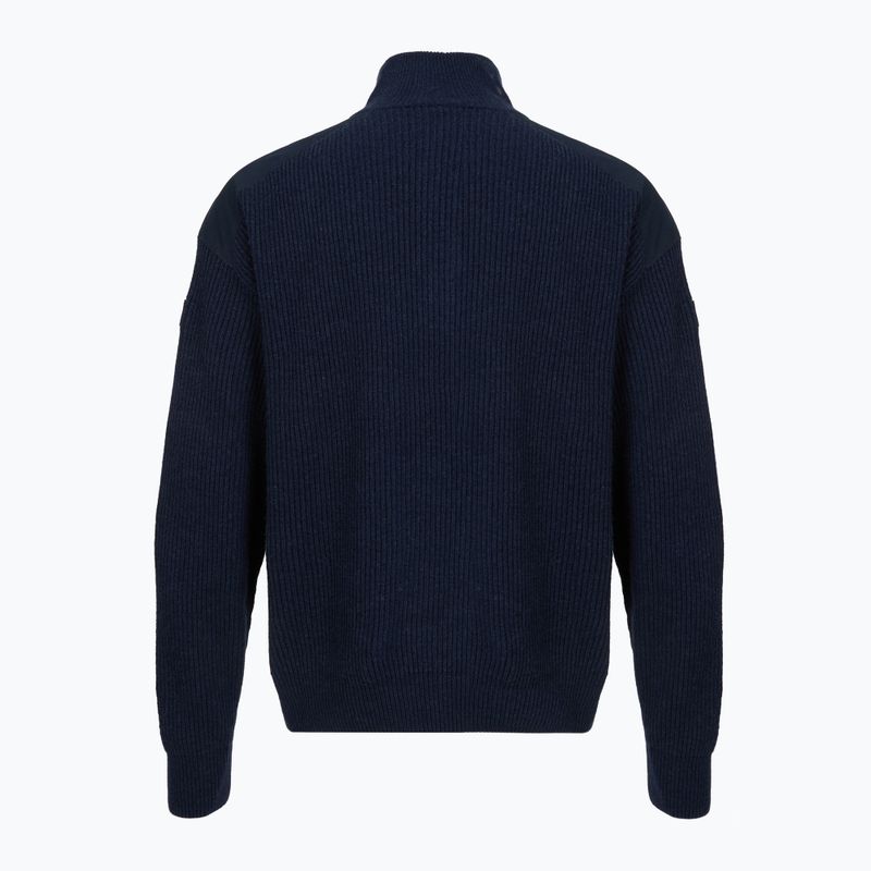 Pulover pentru bărbați Dovre Ribbed Knit Half Zip navy 2