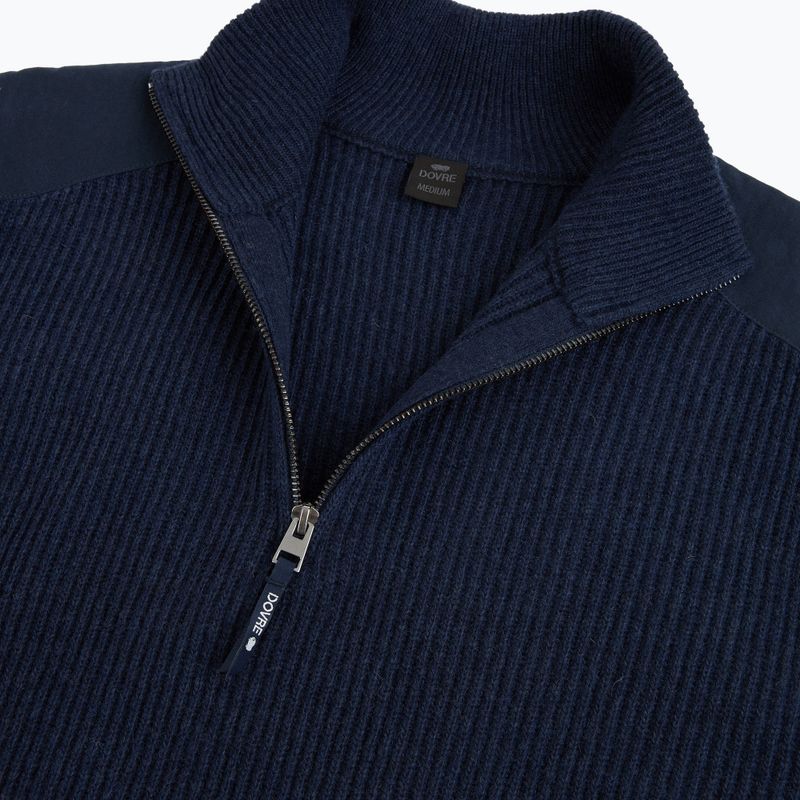 Pulover pentru bărbați Dovre Ribbed Knit Half Zip navy 3