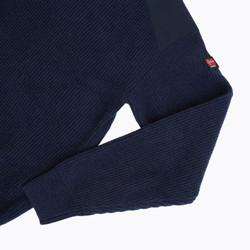 Pulover pentru bărbați Dovre Ribbed Knit Half Zip navy 4