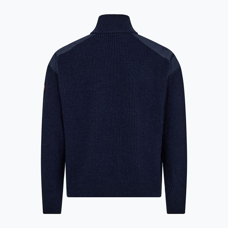 Pulover pentru bărbați Dovre Ribbed Knit Half Zip navy 2