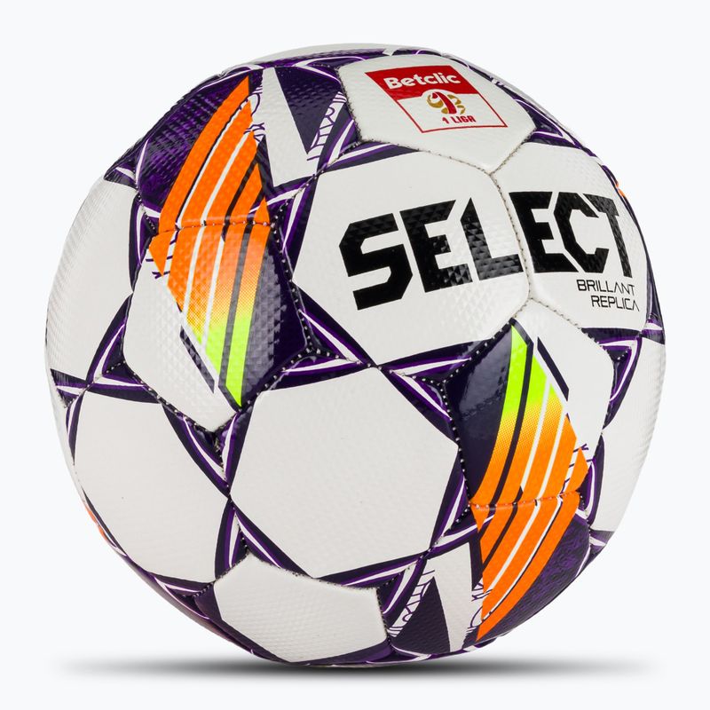 Minge de fotbal SELECT Brillant Replica Betclic 1 Liga v24 white/purple 2
