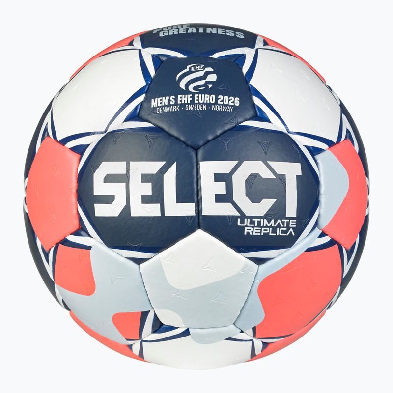 Minge de handbal SELECT Ultimate Euro Men v26 Replica white/red/black mărimea 0