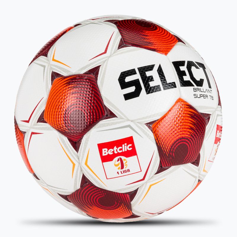 Minge de fotbal SELECT Brillant Super FIFA Betclic 1 v25 white/red mărimea 5 2