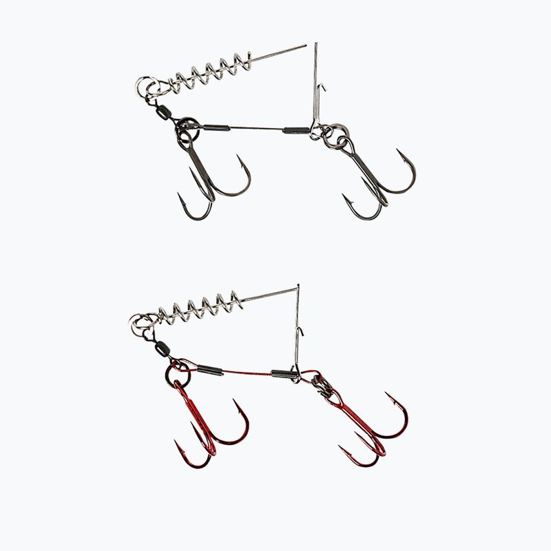 SavageGear Carbon49 Corkscrew Stinger 2 piese argintiu și roșu 61761 3