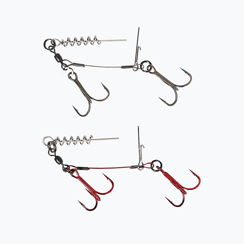 SavageGear Carbon49 Corkscrew Stinger 2 piese argintiu și roșu 61761 4