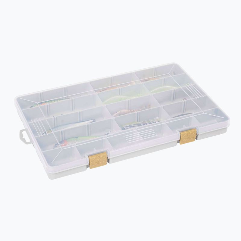 Cutie de pescuit Westin W3 Tackle Box 35,5 x 22,5 x 3,5 cm grey/clear