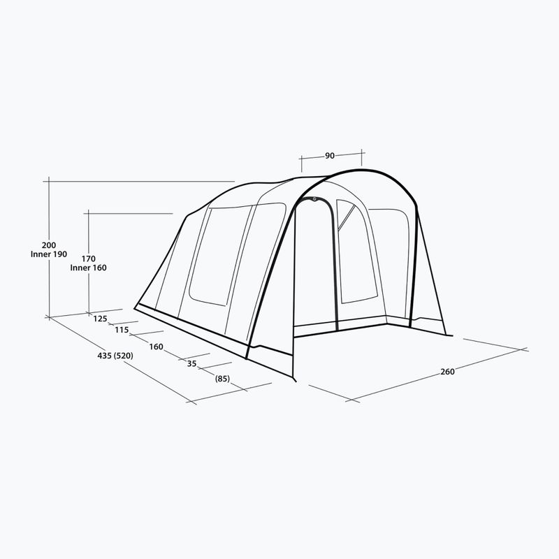 Cort de camping 4-persoane Outwell Monterey 4 Air blue 5