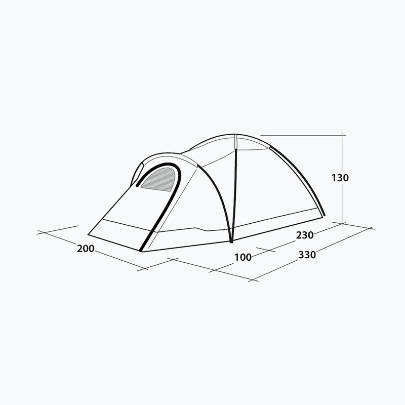 Cort de camping 3-osobowy Outwell Cloud 3 verde/gri 7