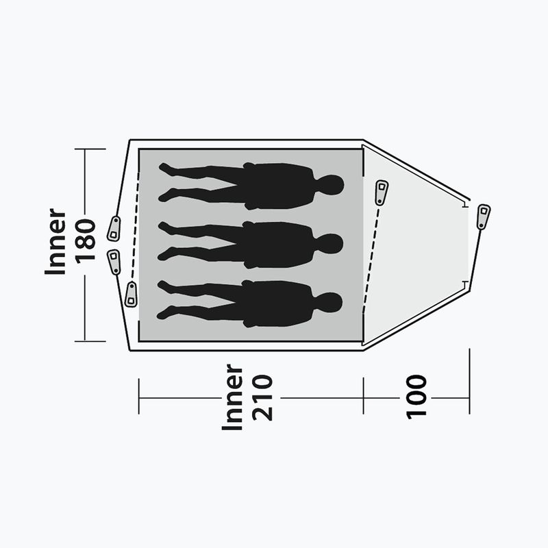 Cort de camping 3-osobowy Outwell Cloud 3 verde/gri 8