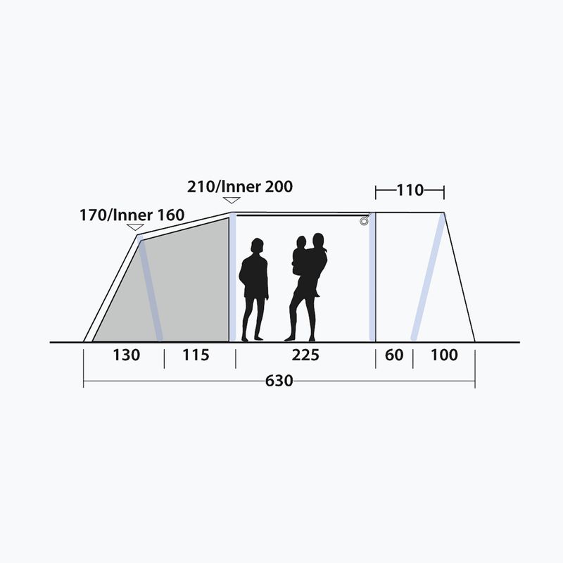 Cort de camping 4-persoane Outwell Sacramento 4 Air blue 9