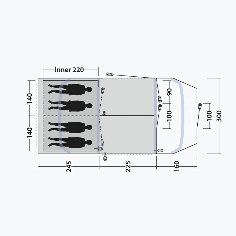 Cort de camping 4-persoane Outwell Sacramento 4 Air blue 10