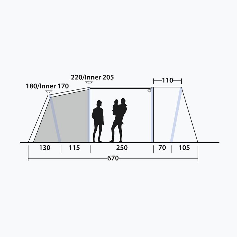 Cort de camping 6-persoane Outwell Sacramento 6 Air blue 9