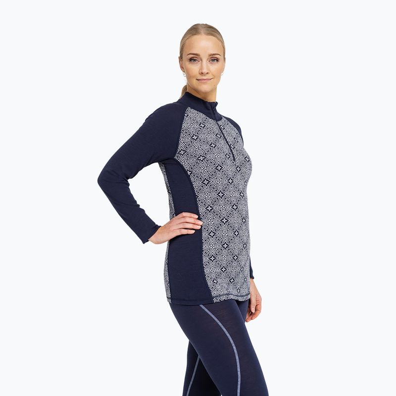Bluză termoactivă pentru femei Dovre Wool Organic Half Zip navy 3