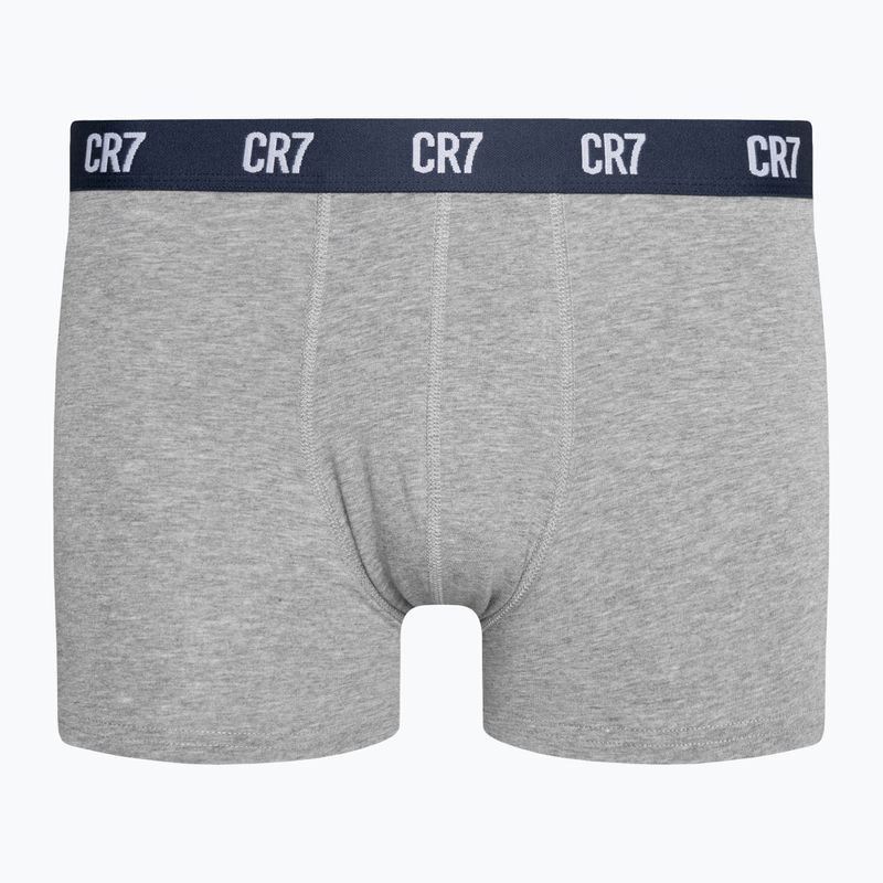 Boxeri bărbătești CR7 Basic Trunk 3 pary grey melange/white/navy 5