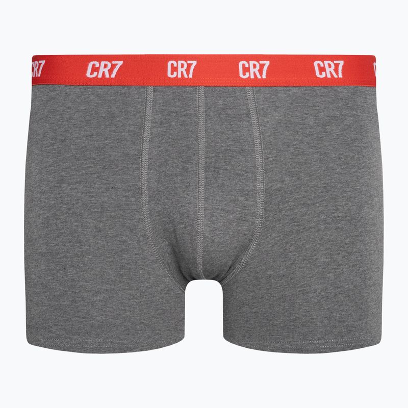 Boxeri bărbătești CR7 Basic Trunk 3 pary grey melange/red/navy 2