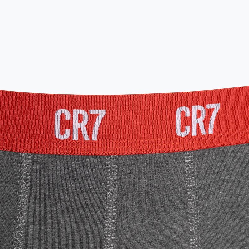 Boxeri bărbătești CR7 Basic Trunk 3 pary grey melange/red/navy 4