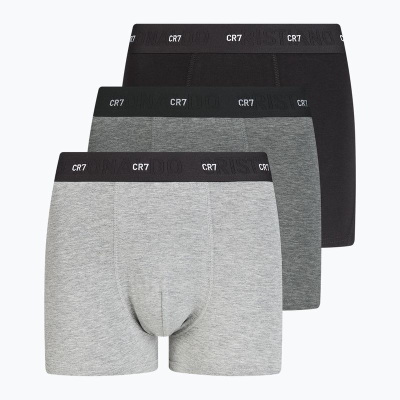 Pantaloni boxeri CR7 Bamboo Trunk FSC pentru bărbați CR7 Bamboo Trunk FSC 3 perechi negru/gri gri închis/gri