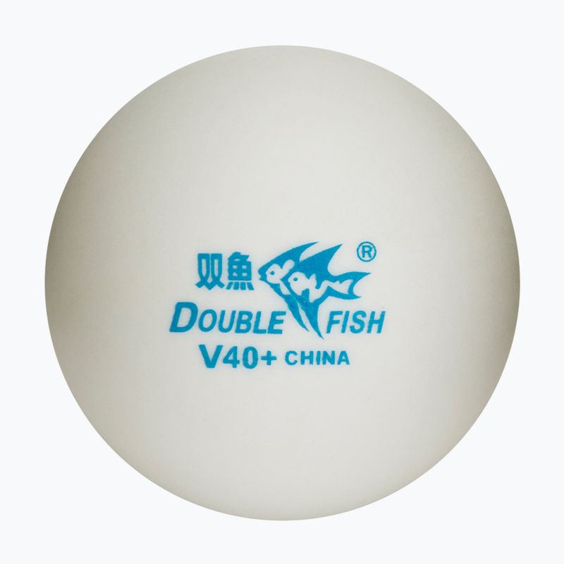 Mingi de tenis de masă Double Fish 40+ stele 10 buc alb.