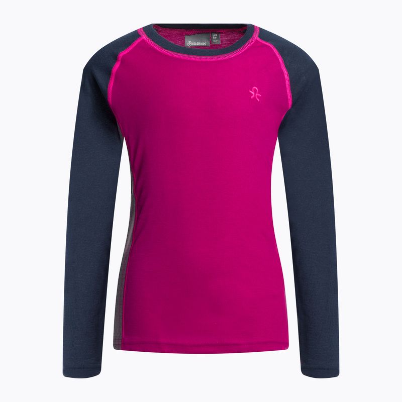 Lenjerie termoactivă pentru copii Color Kids Ski Underwear Colorblock roz-neagră 740777.5885 2