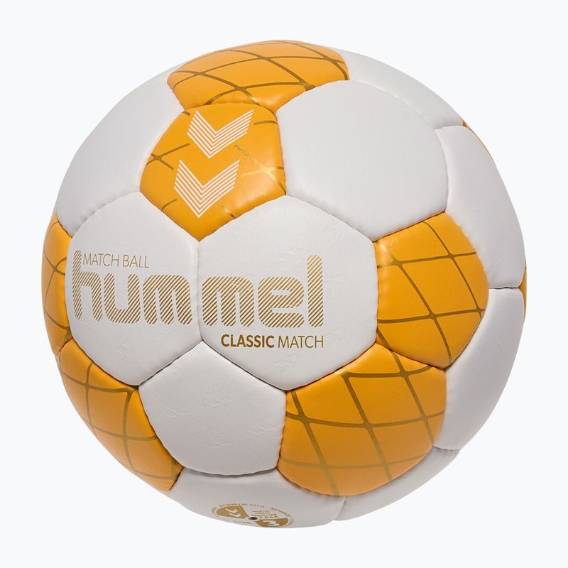 Minge de handbal Hummel Classic Match HB off white/orange/gold size 3 2