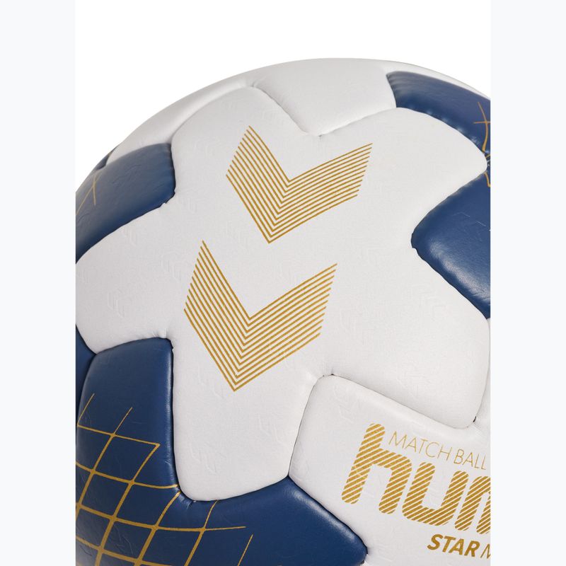 Minge de handbal Hummel Star Mach off-white/navy/gold mărimea 3 4