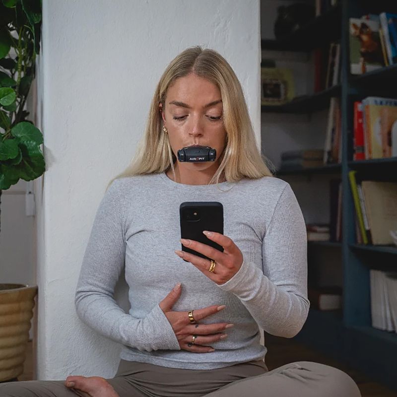 Trainer de respirație Airofit Elite dark black/grey 3