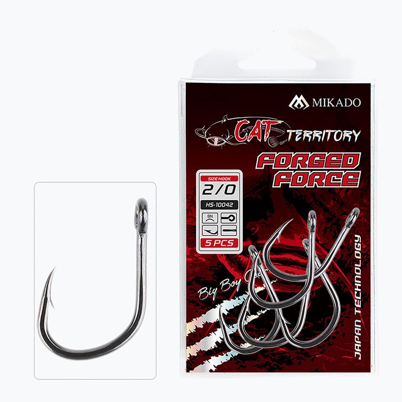 Mikado Cat Territory Forjat Force Catfish cârlig 4 buc. nichel negru HS10042