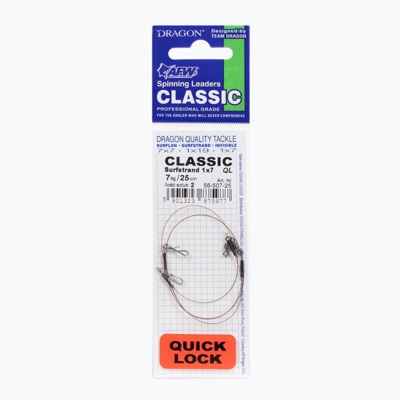 Dragon Wire Quick Lock Quick Lock filare lider 1x7 2 buc argint PDF-56-507-25