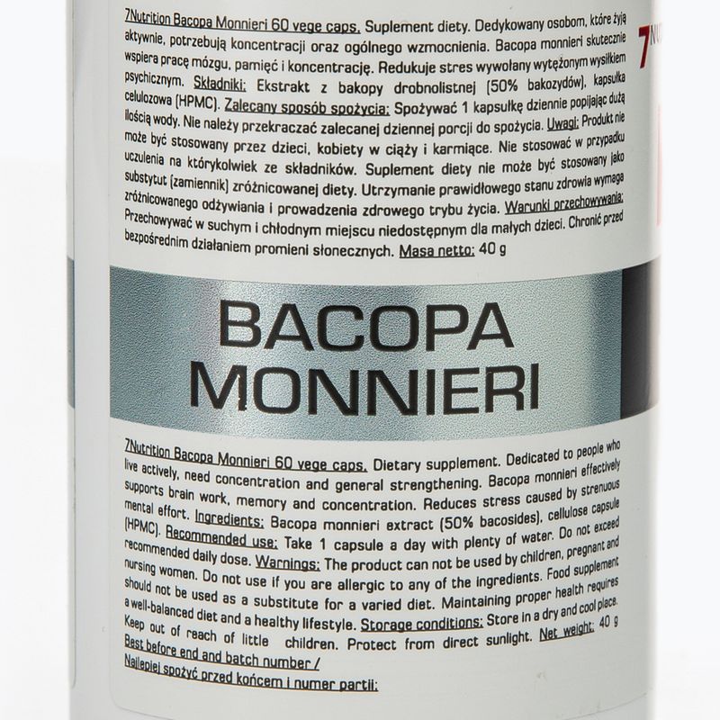 Bacopa Monnieri 550mg 7Nutrition memorie și concentrare 60 capsule 7Nu000426 3