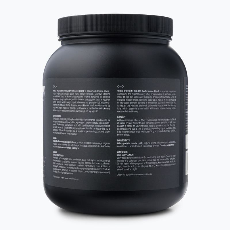 Proteină din zer izolat Raw Nutrition 900g ciocolată WPI-59017 2