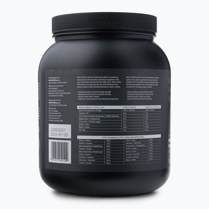 Proteină din zer izolat Raw Nutrition 900g ciocolată WPI-59017 3