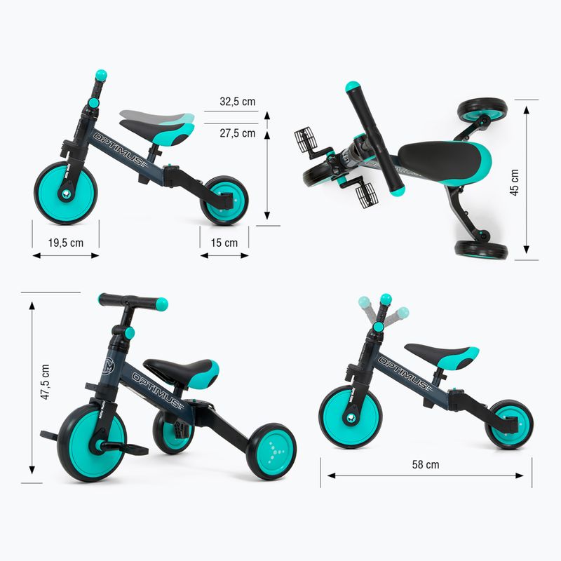 Bicicletă pentru copii Milly Mally 3in1 Optimus, negru, 2713 9