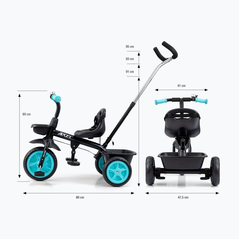 Bicicletă de echilibru cu trei roți Milly Mally Axel black 10