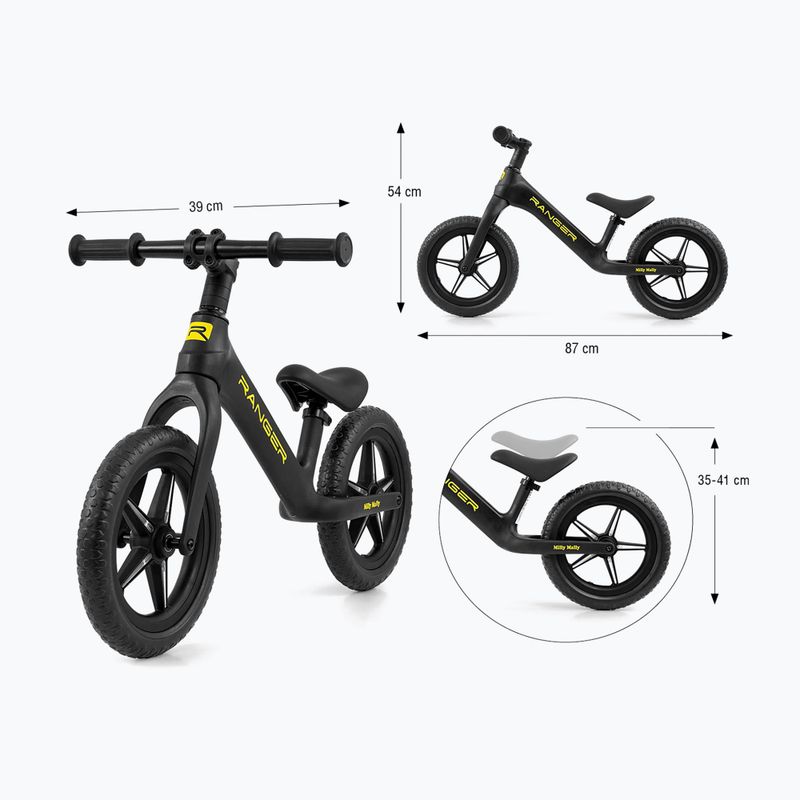 Bicicletă de echilibru pentru copii Milly Mally Ranger Flash black 9
