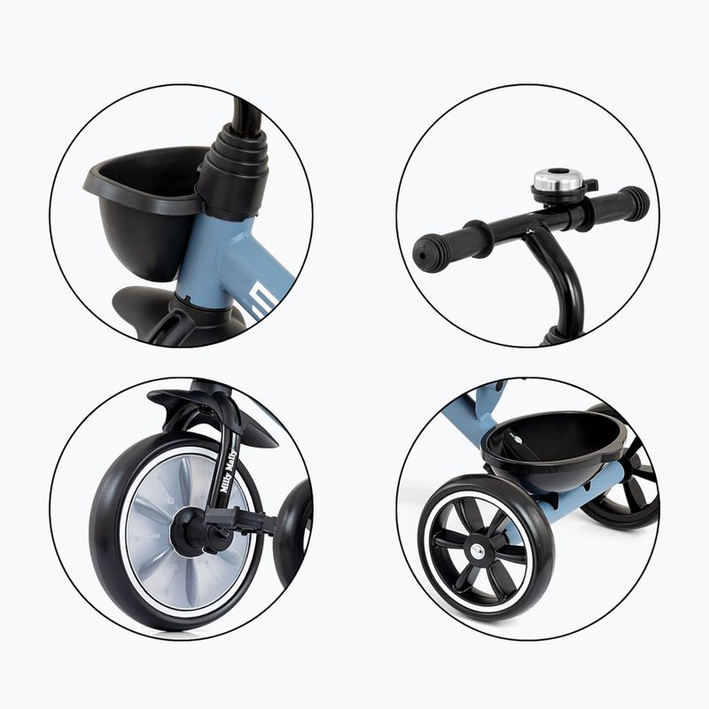 Bicicletă de echilibru cu trei roți Milly Mally Bobby denim 11