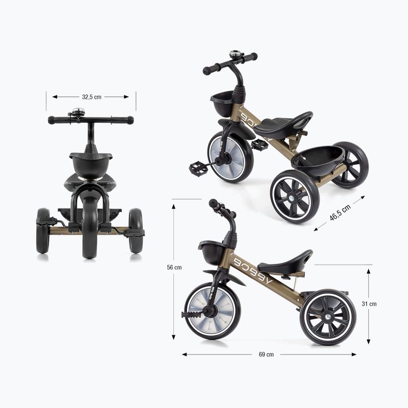Bicicletă de echilibru cu trei roți Milly Mally Bobby golden 13
