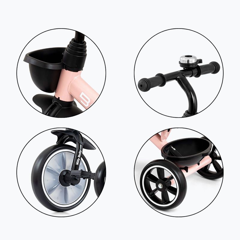 Bicicletă de echilibru cu trei roți Milly Mally Bobby pink 11