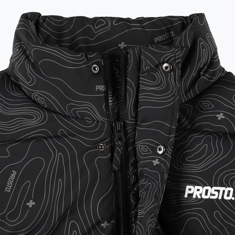 Geacă cu puf pentru bărbați PROSTO Puff Pattern neagră KL222MOUT1052 4