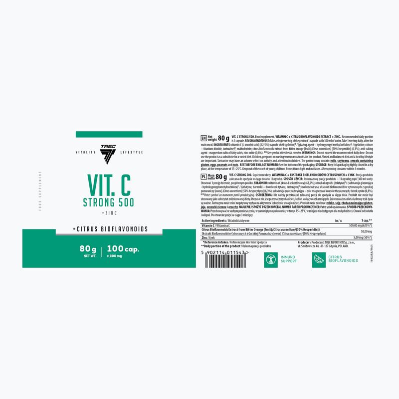 Vitamina C Trec Vit.C Strong 500 100 capsule 2