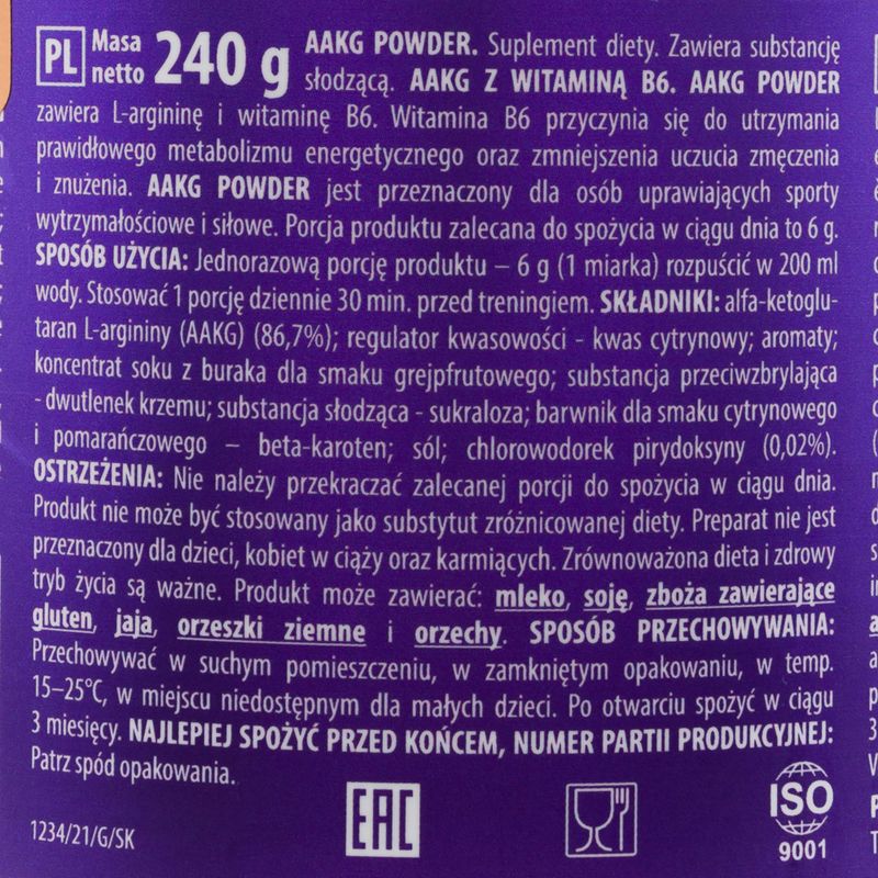 Trec AAKG pre-antrenament 240g portocaliu TRE/909 3