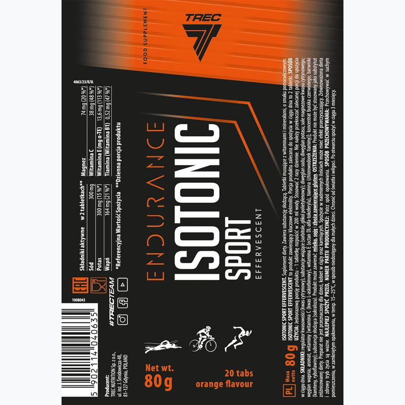 Tablete izotonice Trec Isotonic Sport Effervescent 20 tablete portocală 3