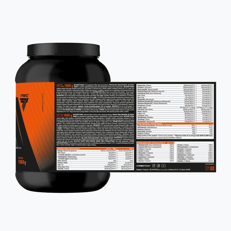 Supliment  carbohidrați-proteină Trec Endu Recovery Shake 1000 g wanilia 2