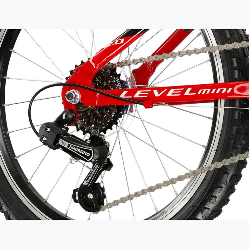 Bicicletă pentru copii KROSS Level Mini 2.0 red/black/gloss 7