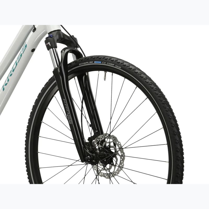 Bicicletă cross pentru femei KROSS Evado 7.0 In white/turquoise/gloss 5