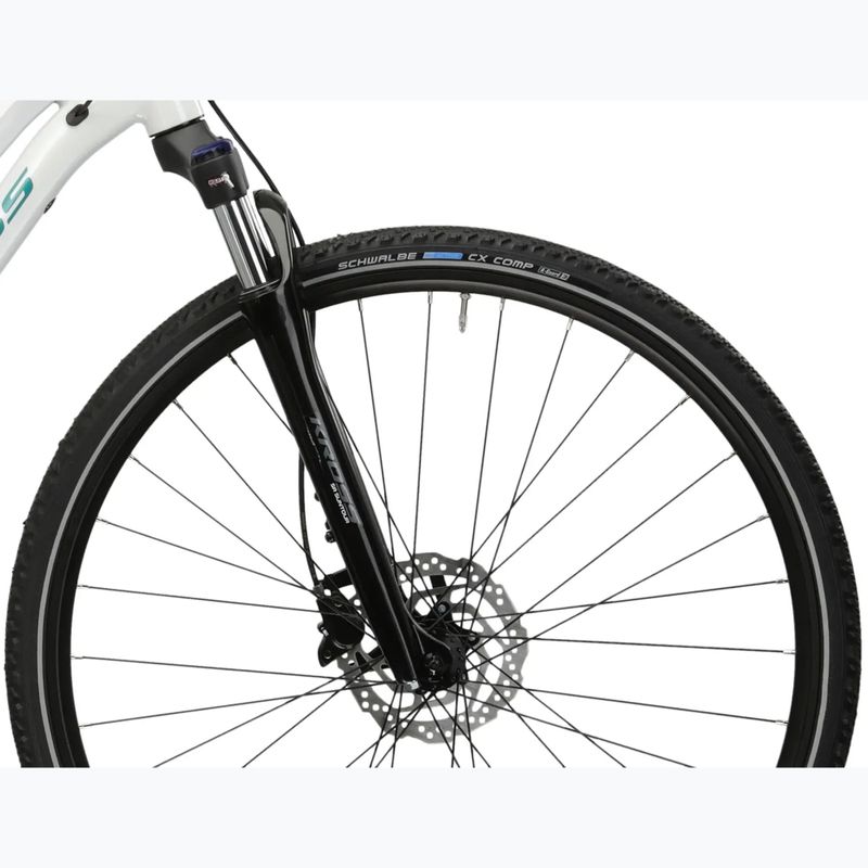 Bicicletă cross pentru femei KROSS Evado 7.0 In white/turquoise/gloss 6