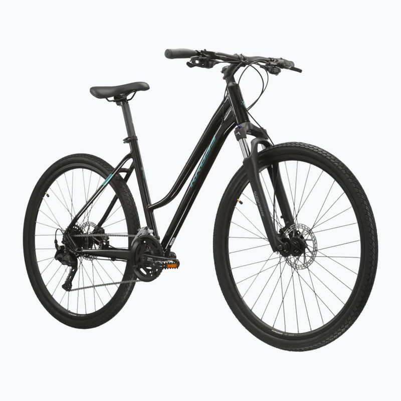 Bicicletă cross pentru femei KROSS Evado 5.0 In black/turquoise/gloss 2