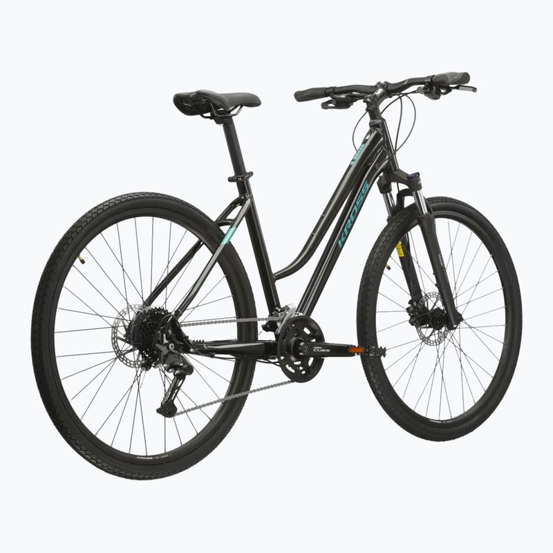 Bicicletă cross pentru femei KROSS Evado 5.0 In black/turquoise/gloss 3
